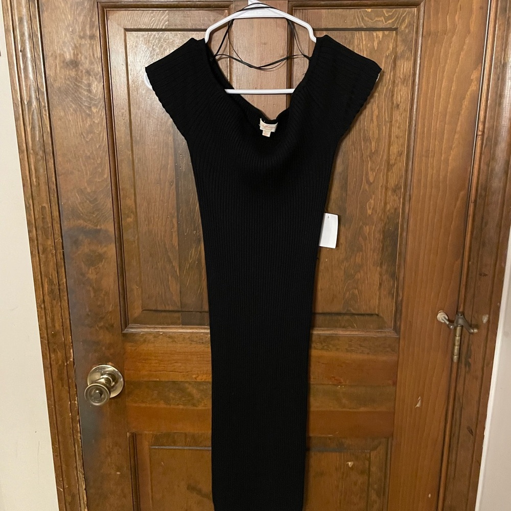 Ambiance Black Ribbed Knit Dress size large Halloween or special event